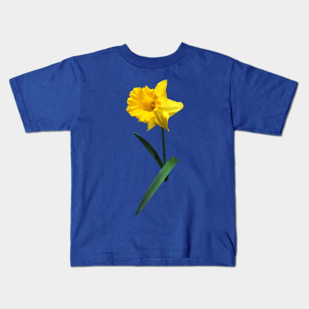 Daffodils - Daffodil Waving Hi Kids T-Shirt by SusanSavad